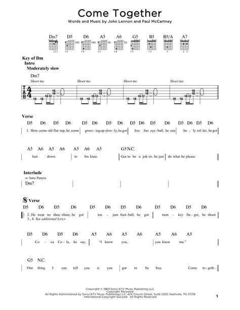 chords to come together|come together chords guitar.